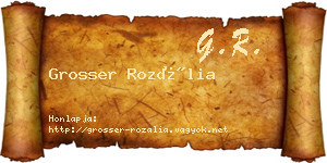 Grosser Rozália névjegykártya